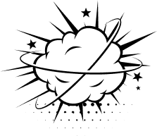 Angry cloud with lightning bolts